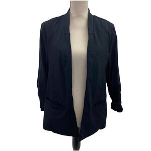 TORRID Asymmetrical Open Front Black Jacket Blazer